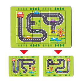 四角いピースはどこにでもはまり、遊び方が広がる！